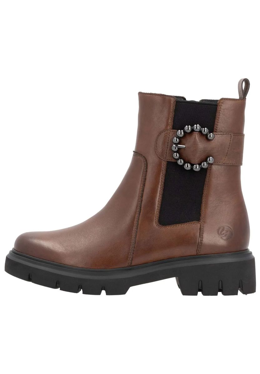 Braune Chelsea Leder Stiefeletten