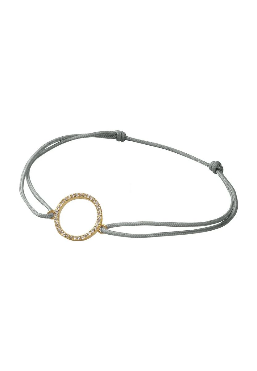 Kreis Charm Graues Kordelarmband
