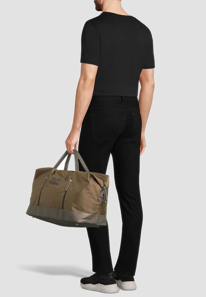 Olivgrüne Canvas Weekender Reisetasche