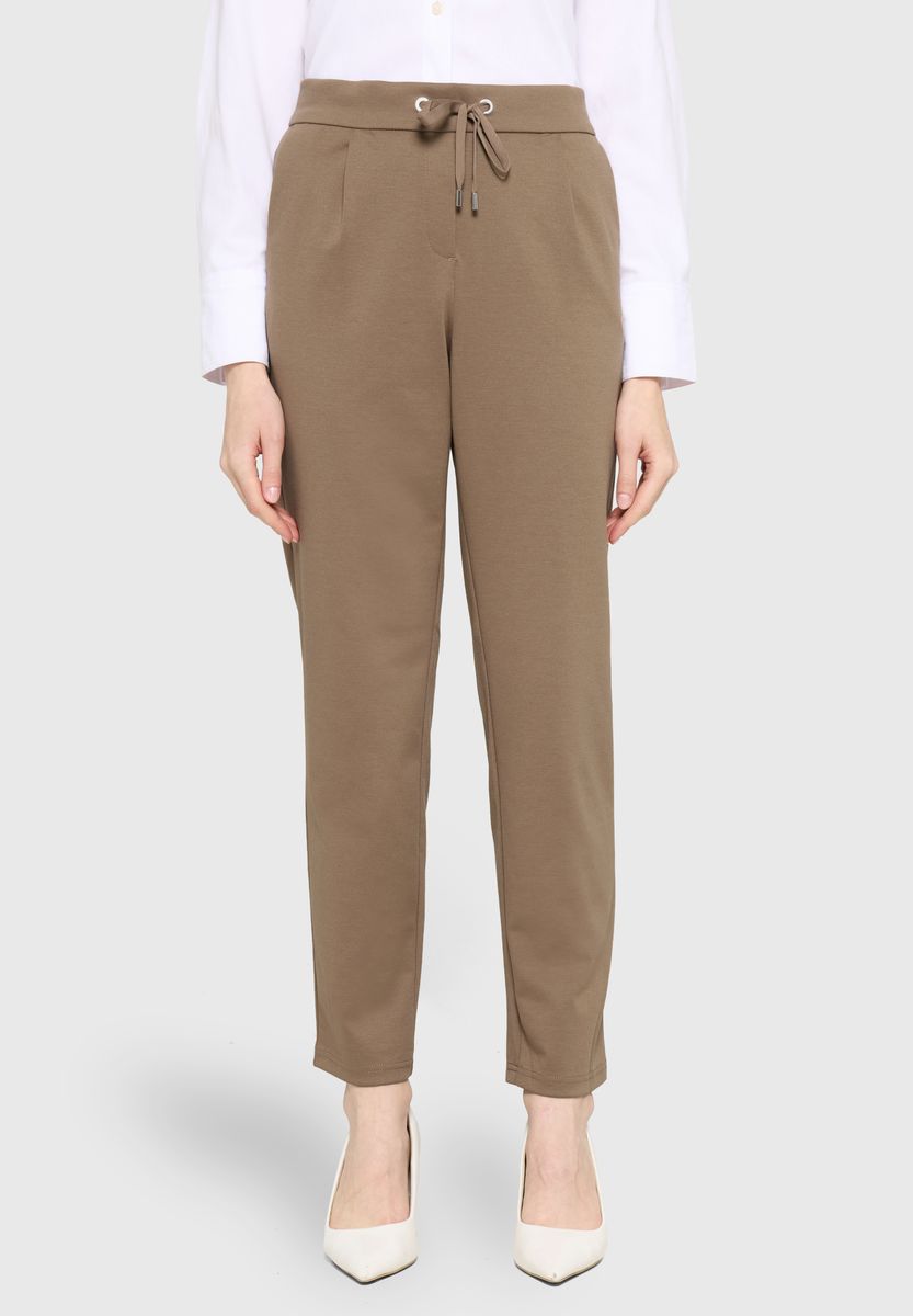 Konisch zulaufende Freizeithose mit Kordelzug