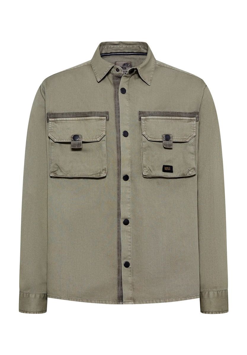 GLOBETROTTER Overshirt, Langarm, Kent, für Herren, grün, L