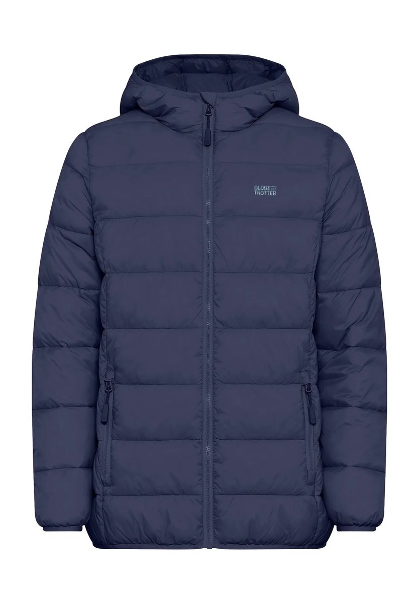 GLOBETROTTER Steppjacke, sportiv, Kaputze, für Damen, blau, 40
