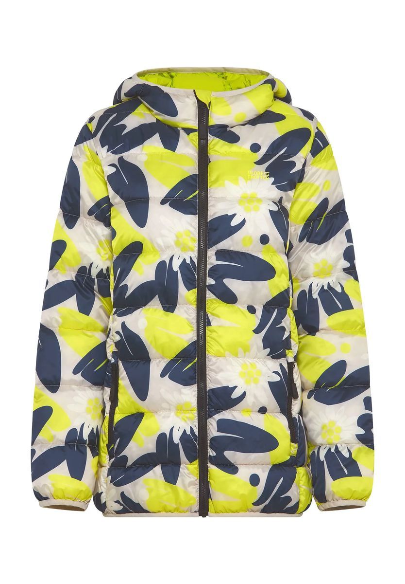 GLOBETROTTER Steppjacke, sportiv, Kaputze, für Damen, beige|gelb|blau, 40