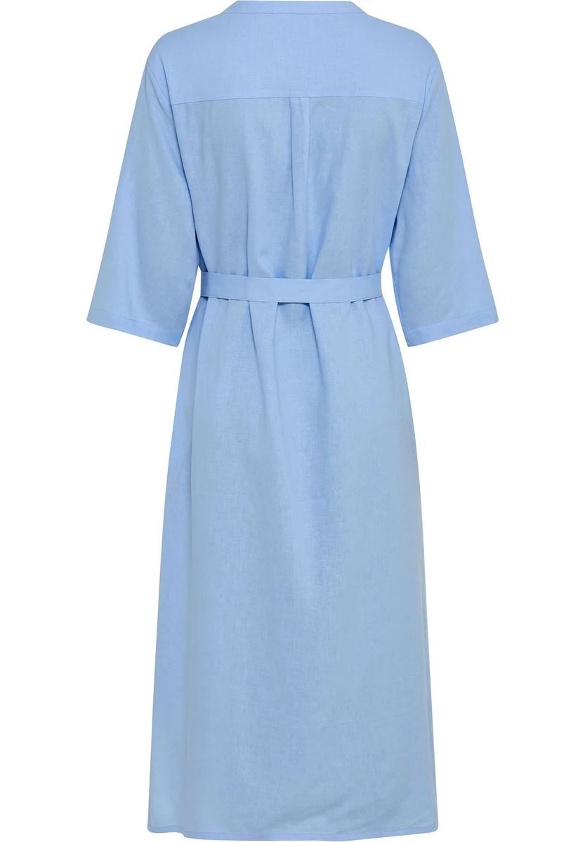 Damen Midi Hemdblusenkleid mit Gürtel