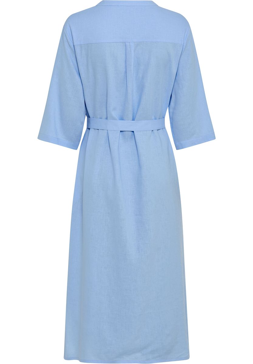 Damen Midi Hemdblusenkleid mit Gürtel