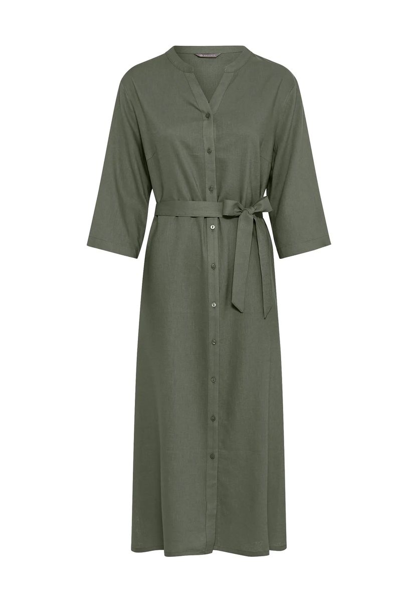 Elegantes olivgrünes Hemdkleid