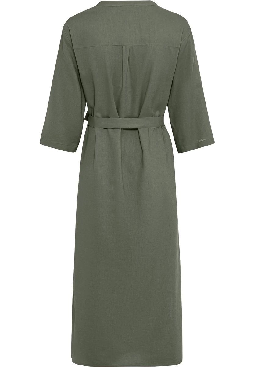 Elegantes olivgrünes Hemdkleid