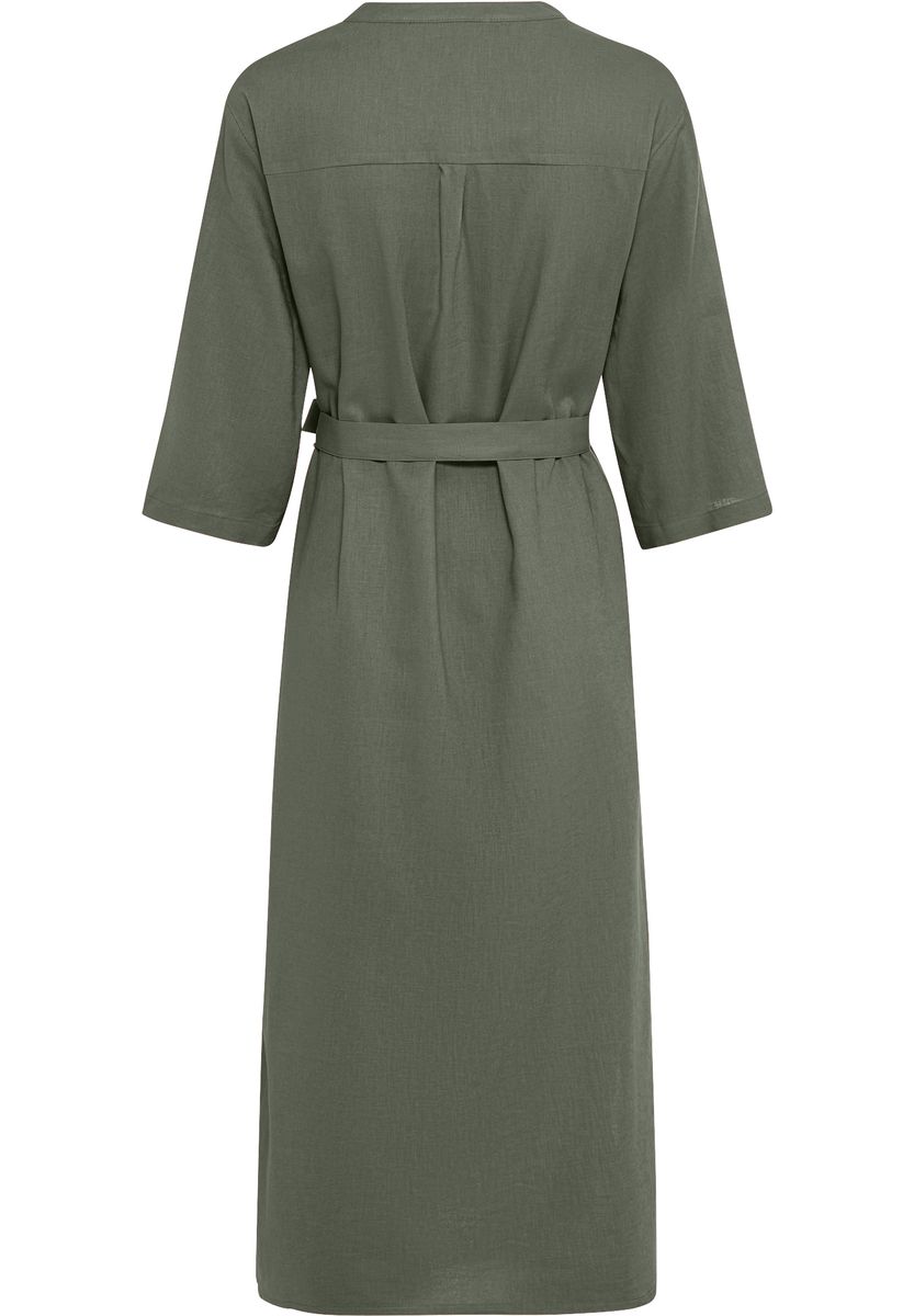 Elegantes olivgrünes Hemdkleid