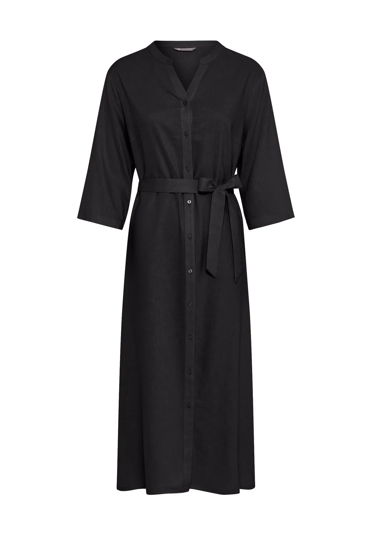 Gürtel-Midikleid mit 3/4-Ärmeln