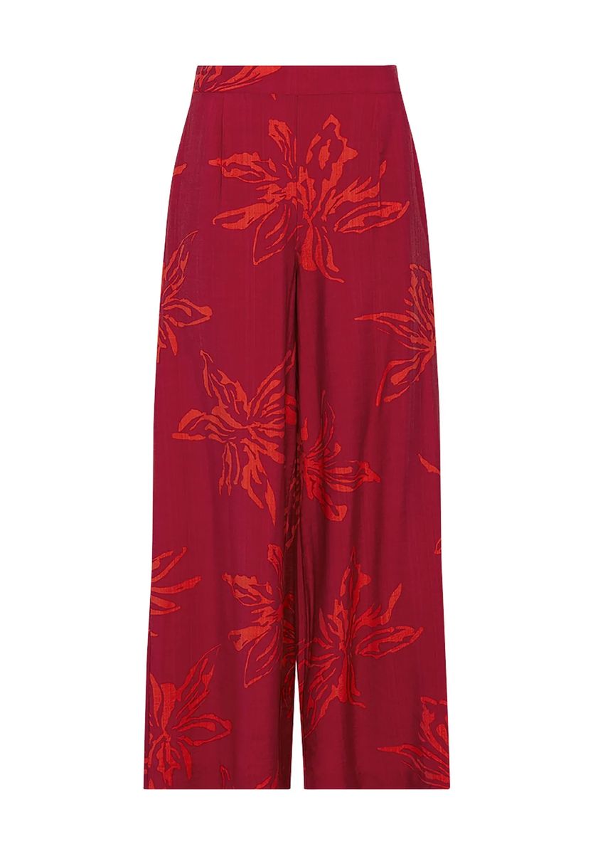Hose mit Blumenmuster und weitem Bein