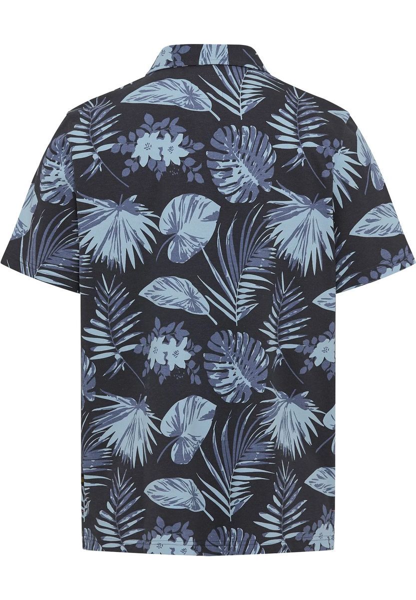GLOBETROTTER Poloshirt, Print, für Herren, blau, M