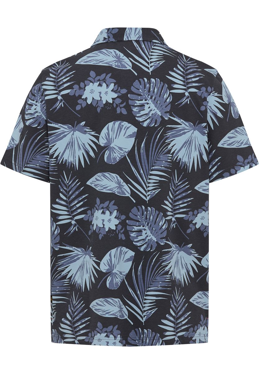 GLOBETROTTER Poloshirt, Print, für Herren, blau, M