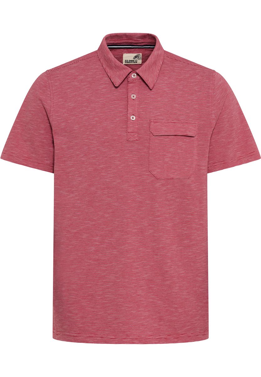 GLOBETROTTER Poloshirt, Brusttasche, für Herren, rot, M
