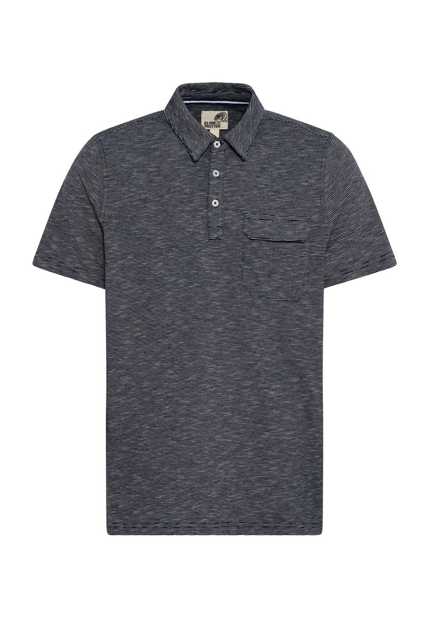 GLOBETROTTER Poloshirt, Brusttasche, für Herren, blau, M