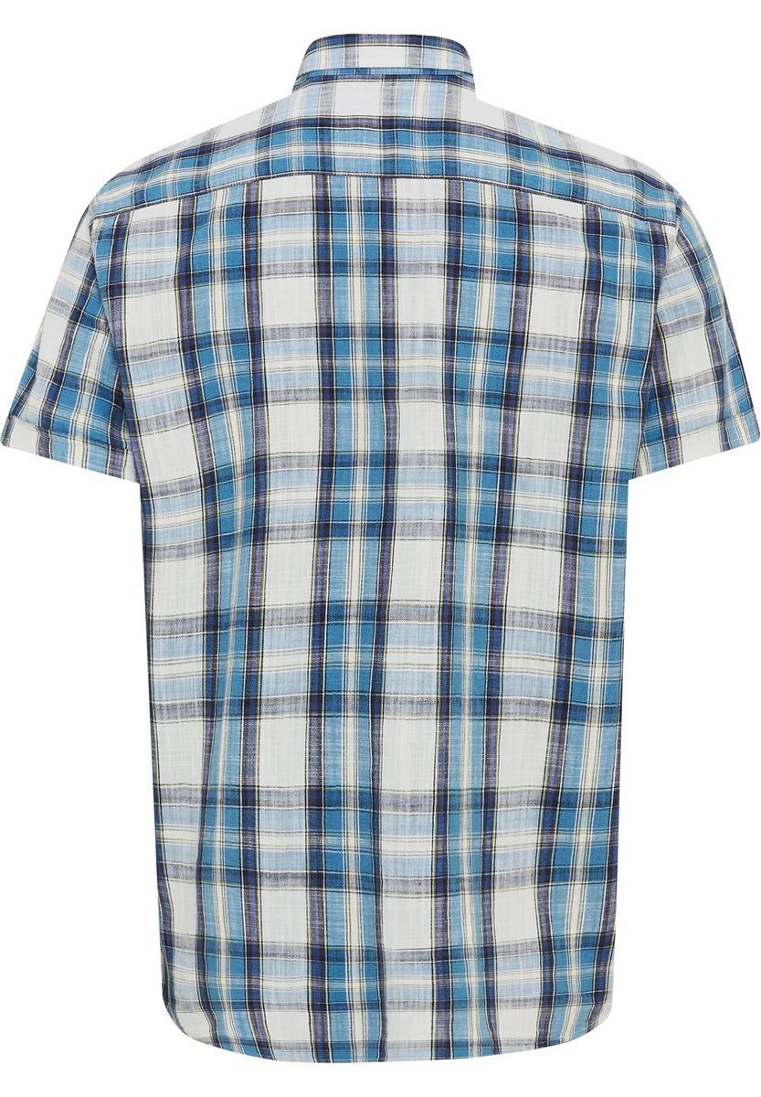 GLOBETROTTER Freizeithemd, Casual, Kent-Kragen, Herren, blau|weiß, M