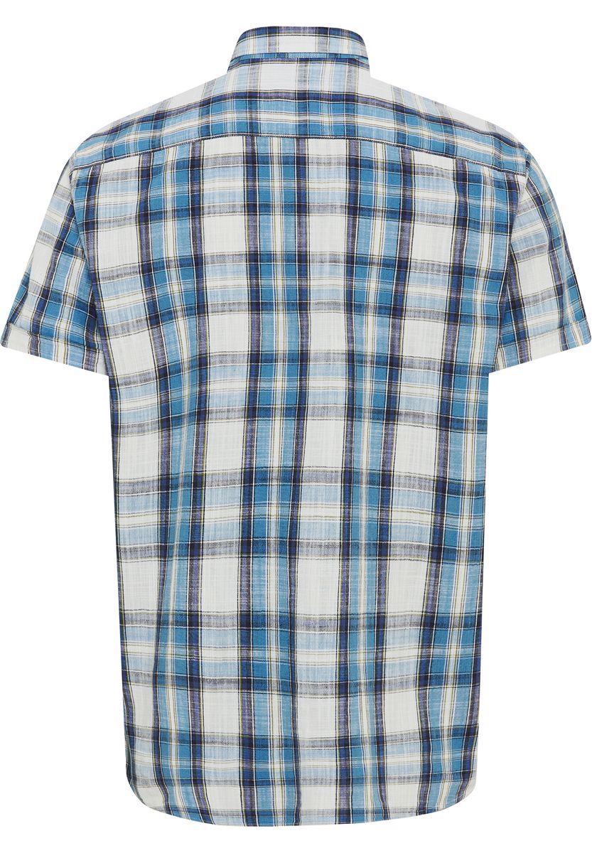 GLOBETROTTER Freizeithemd, Casual, Kent-Kragen, Herren, blau|weiß, M