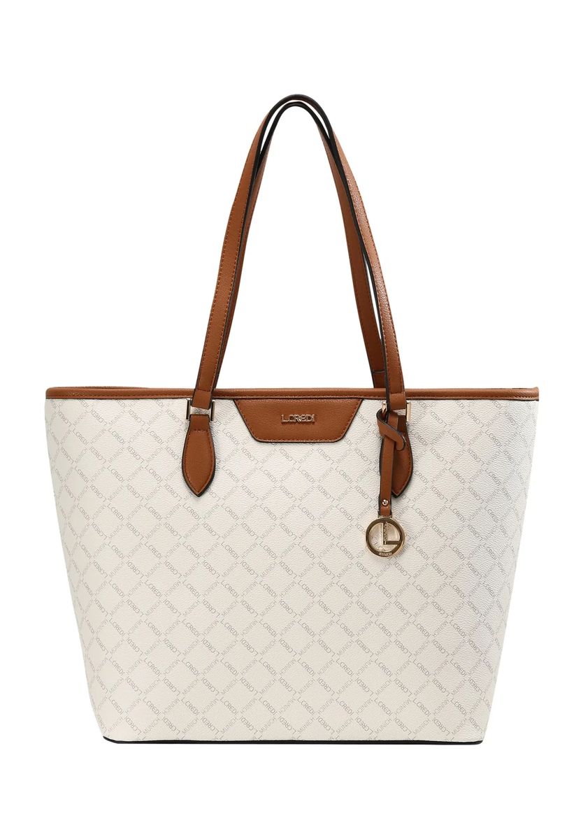 L.CREDI Shopper, Anhänger, Logo-Print, für Damen, weiß