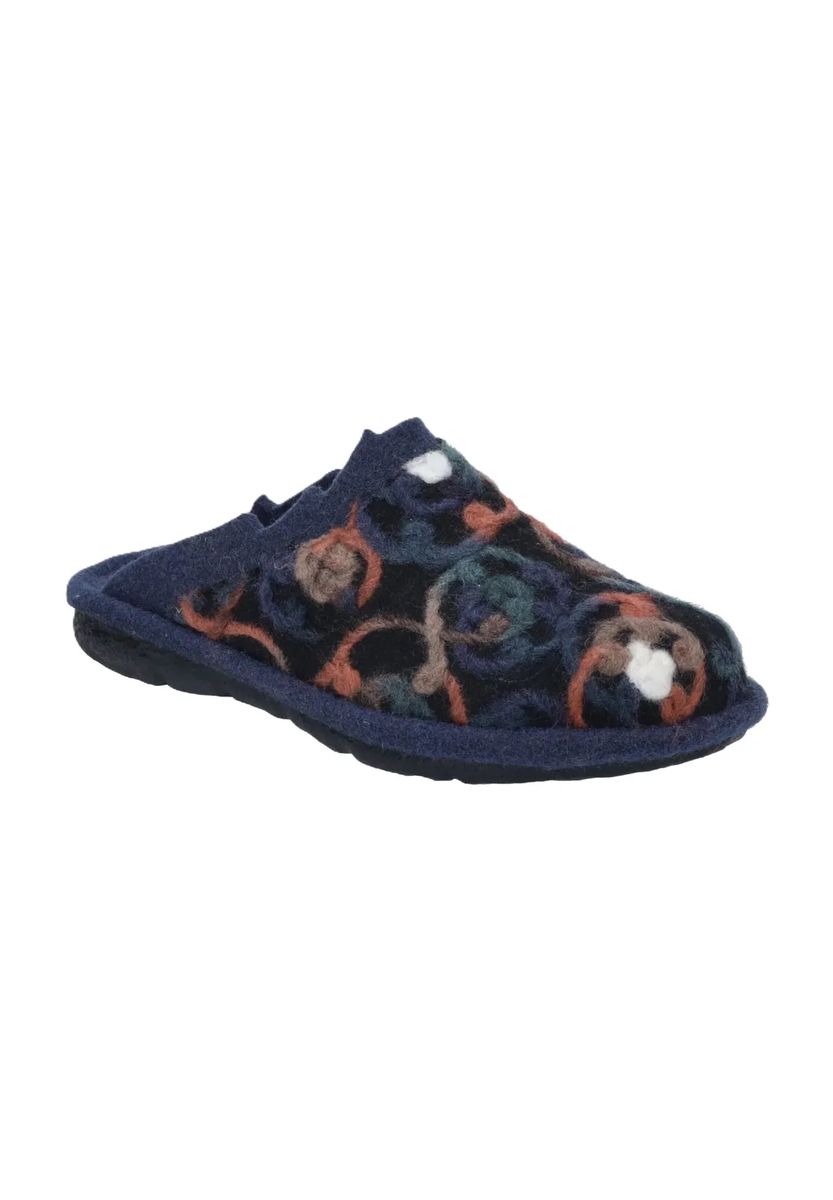 Bequeme Filz-Hausschuhe mit Blumenmuster