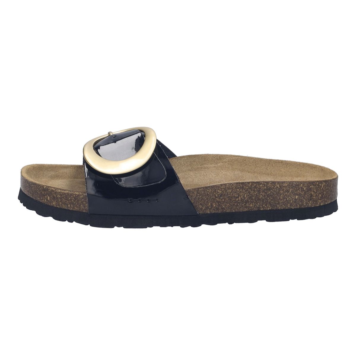 Elegante Lackleder-Pantolette mit Schnalle