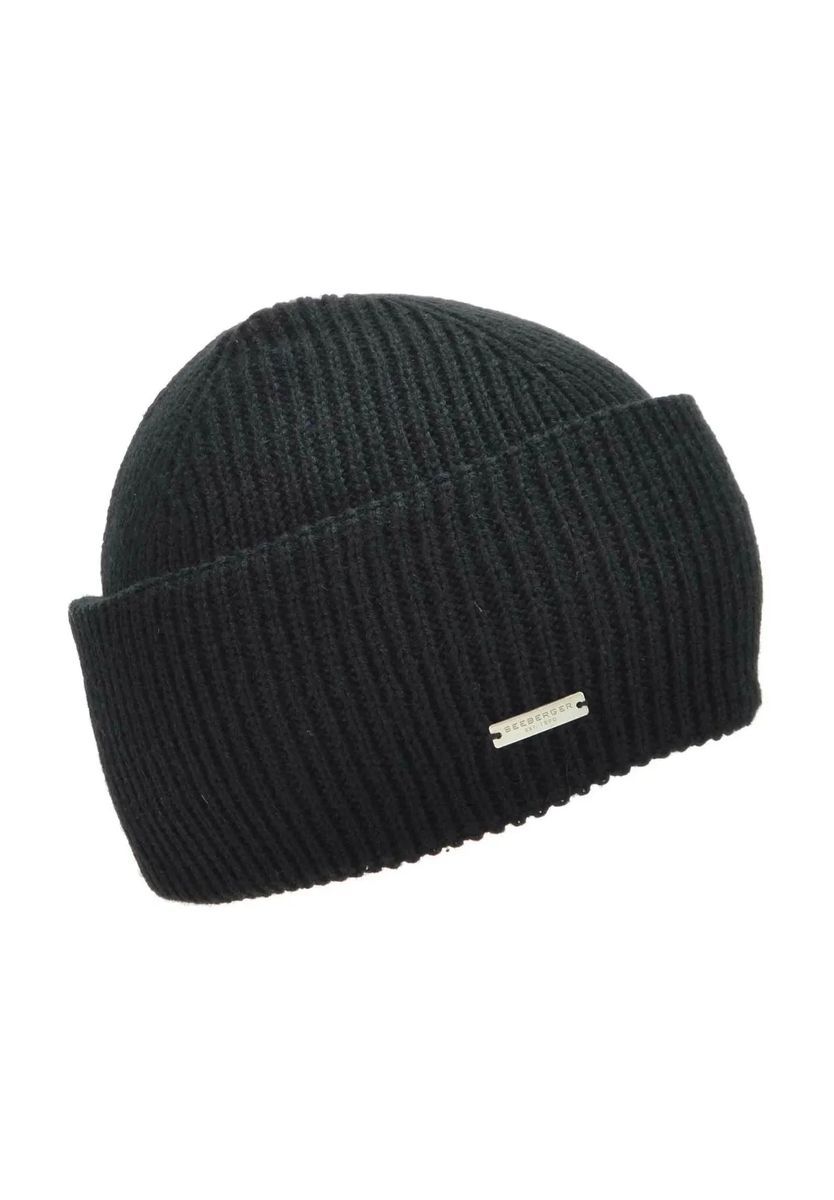 Klassische gerippte Wollmischungs-Beanie