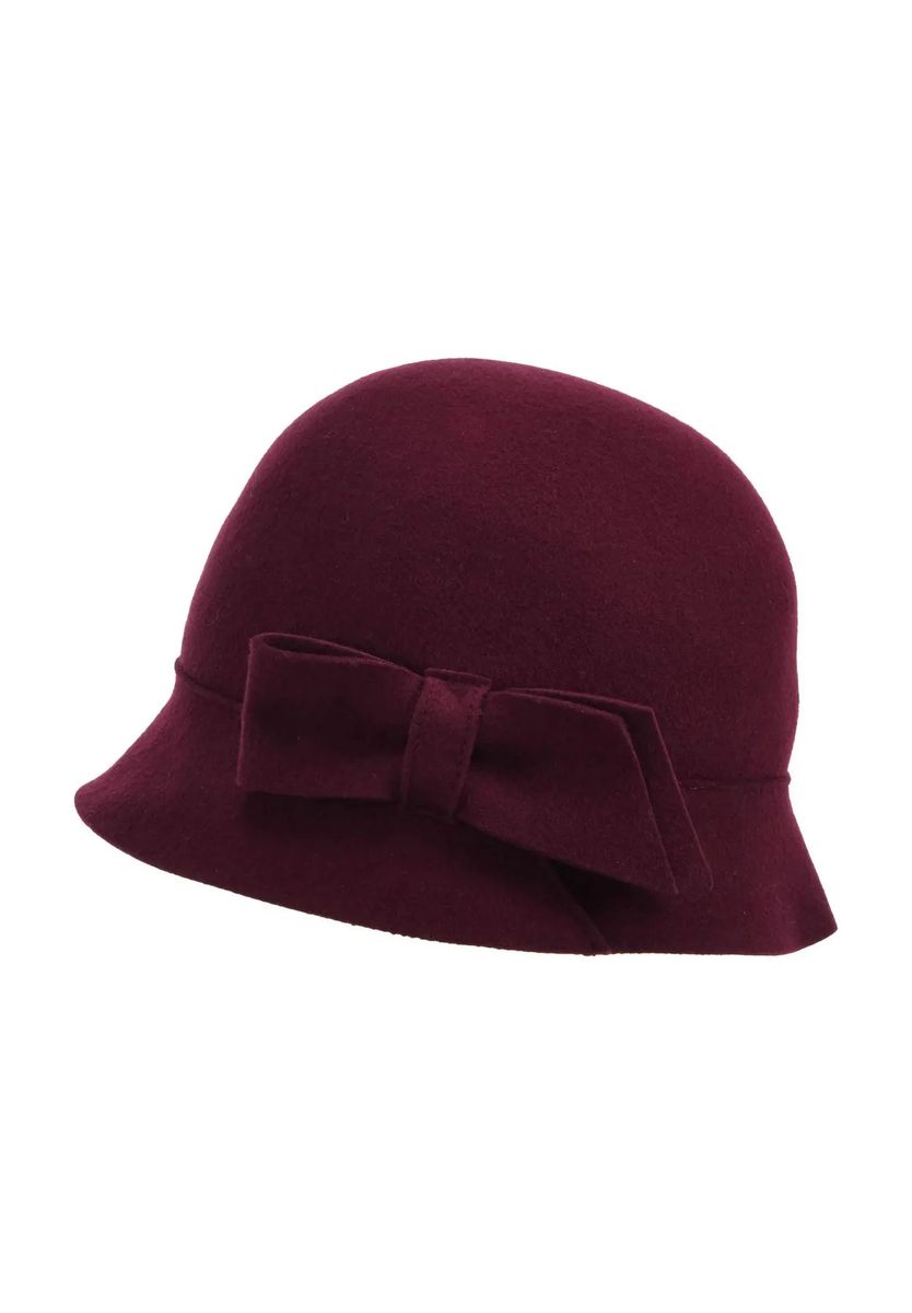 Damen Glockenhut aus Wollfilz mit Schleife