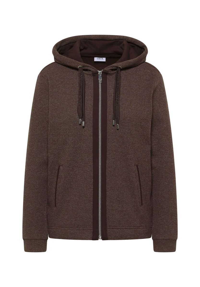 Lässige Kapuzen-Sweatjacke mit Reißverschluss
