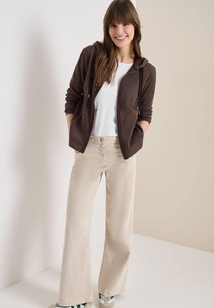Lässige Kapuzen-Sweatjacke mit Reißverschluss