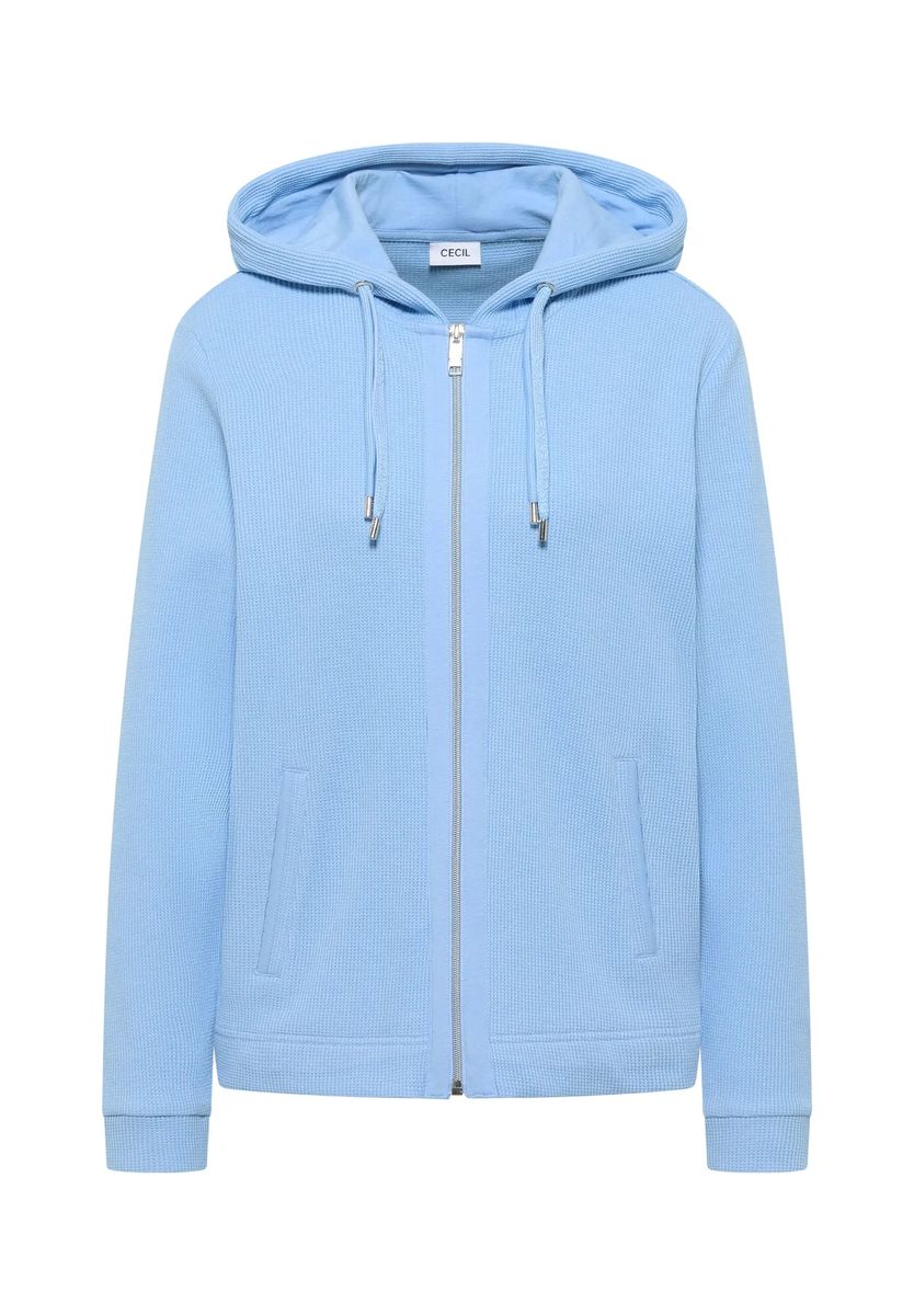 Lässige Sweatjacke mit Kapuze und Reißverschluss