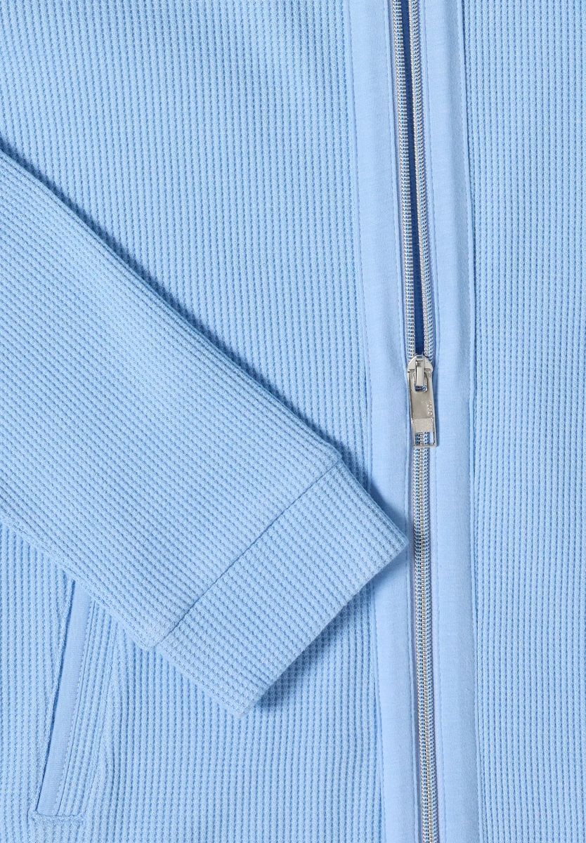 Lässige Sweatjacke mit Kapuze und Reißverschluss
