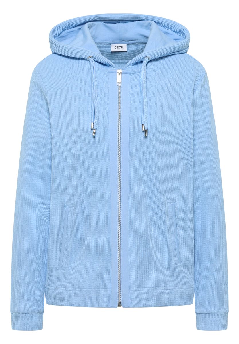 Lässige Sweatjacke mit Kapuze und Reißverschluss