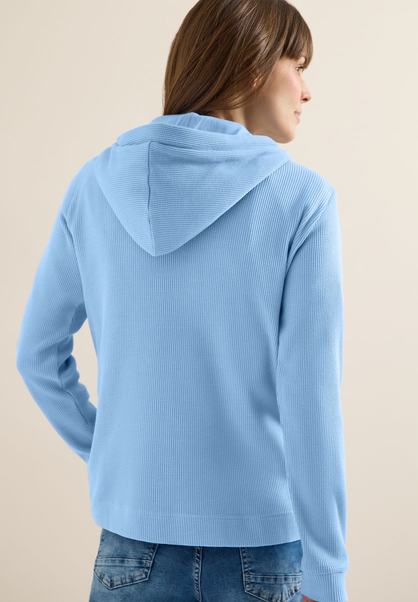 Lässige Sweatjacke mit Kapuze und Reißverschluss