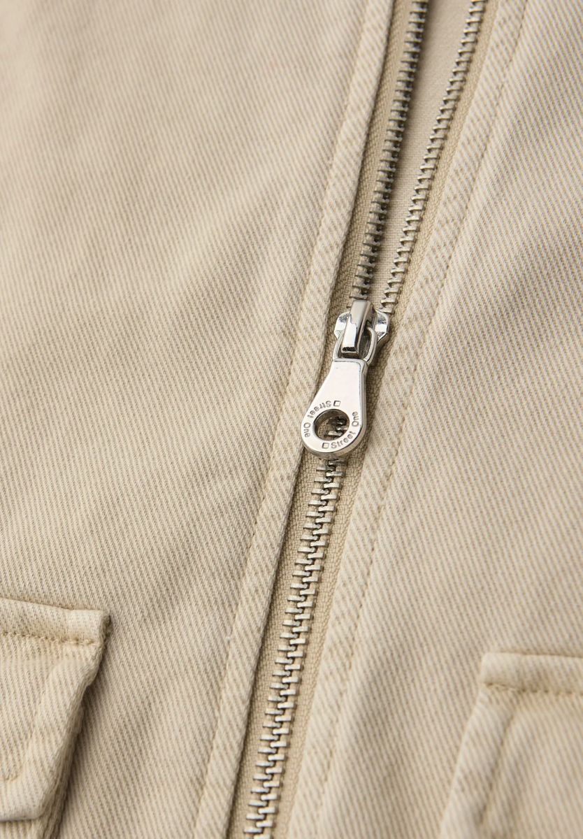 Beige Jacke aus Baumwollmischung