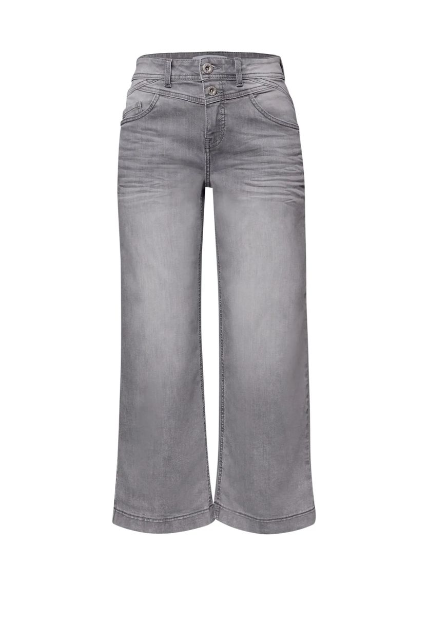 Weite Hose mit hohem Bund aus Denim