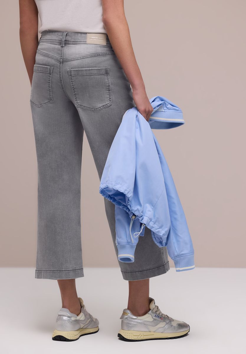 Weite Hose mit hohem Bund aus Denim