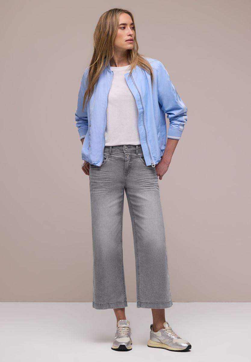 Weite Hose mit hohem Bund aus Denim