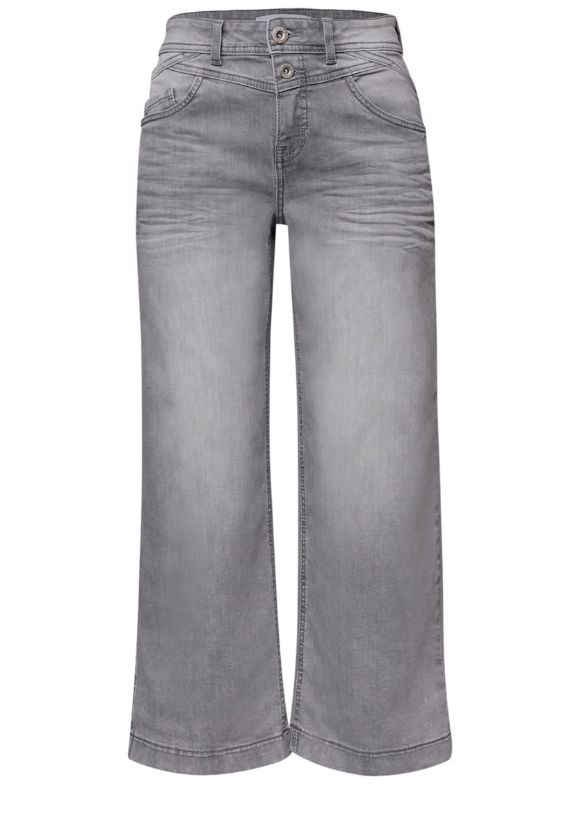 Weite Hose mit hohem Bund aus Denim