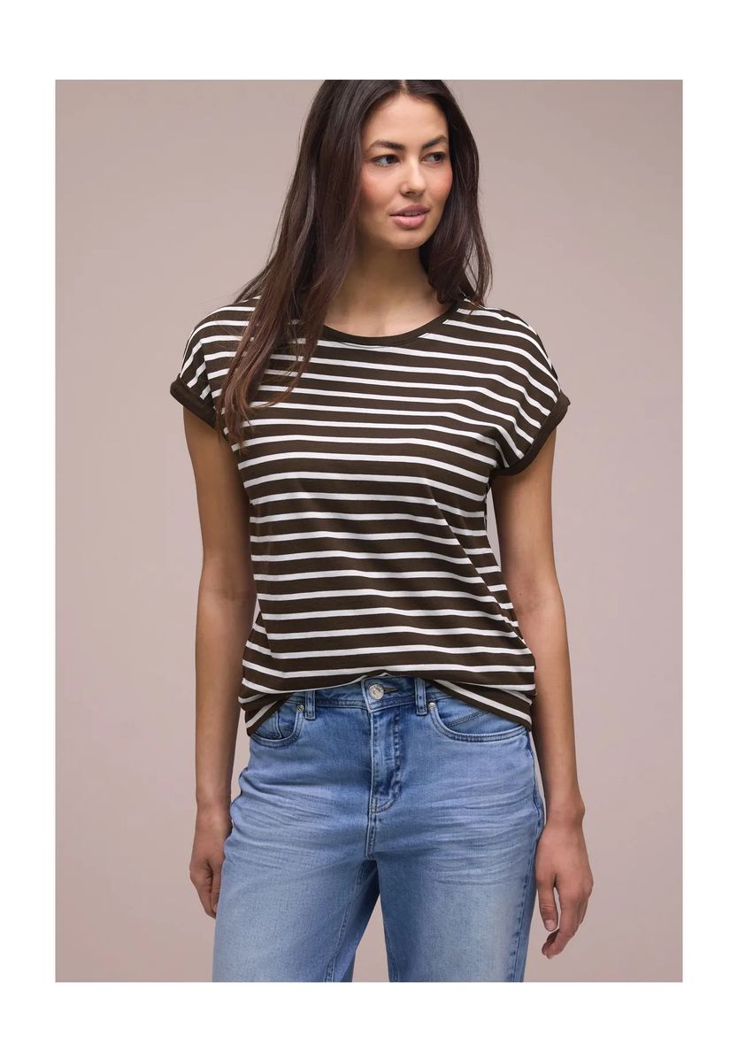 Gestreiftes T-Shirt aus Baumwollmischung