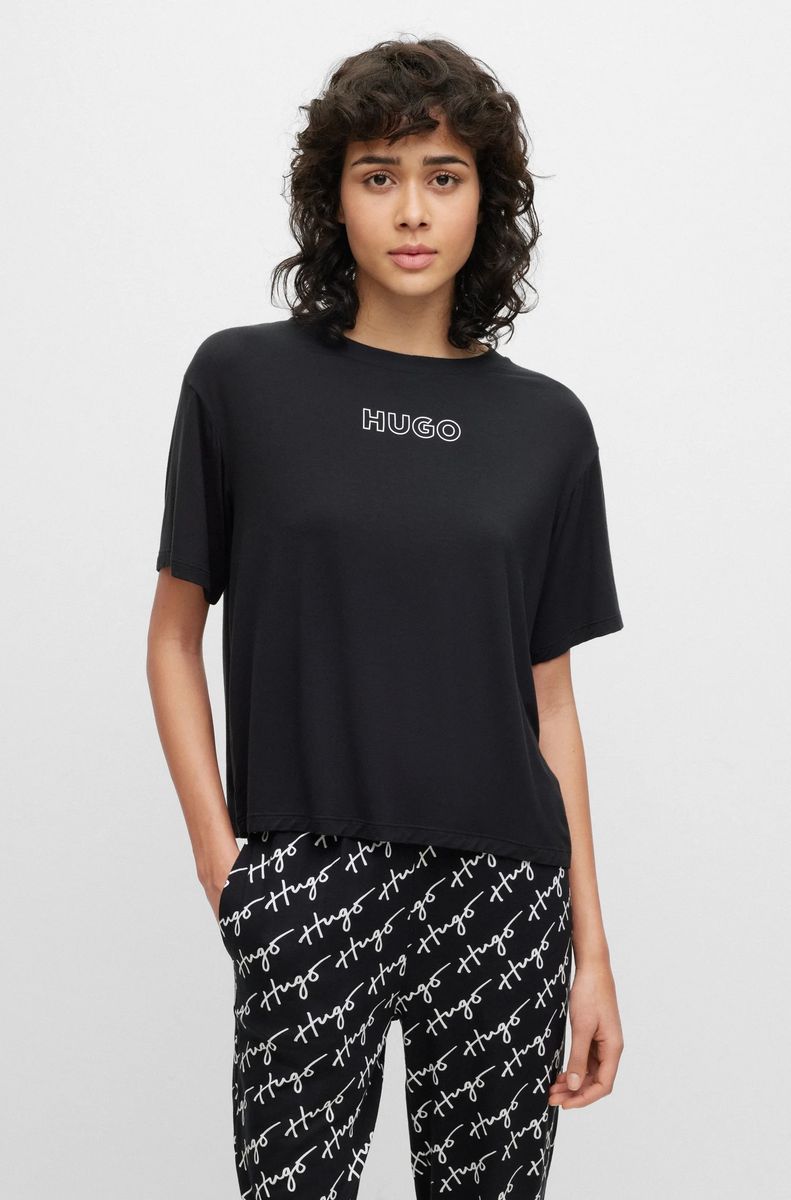 Entspanntes Schlafshirt aus Stretch-Jersey