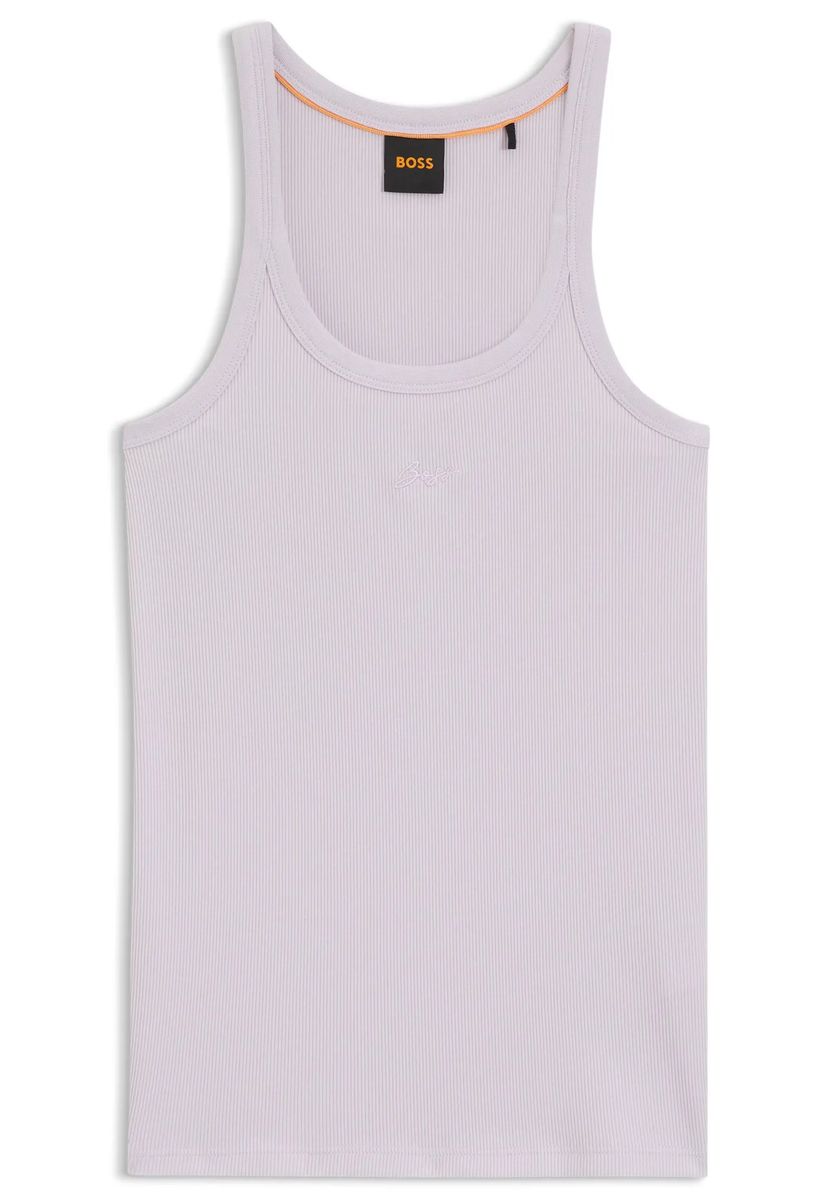 Geripptes Tanktop mit Logo-Detail