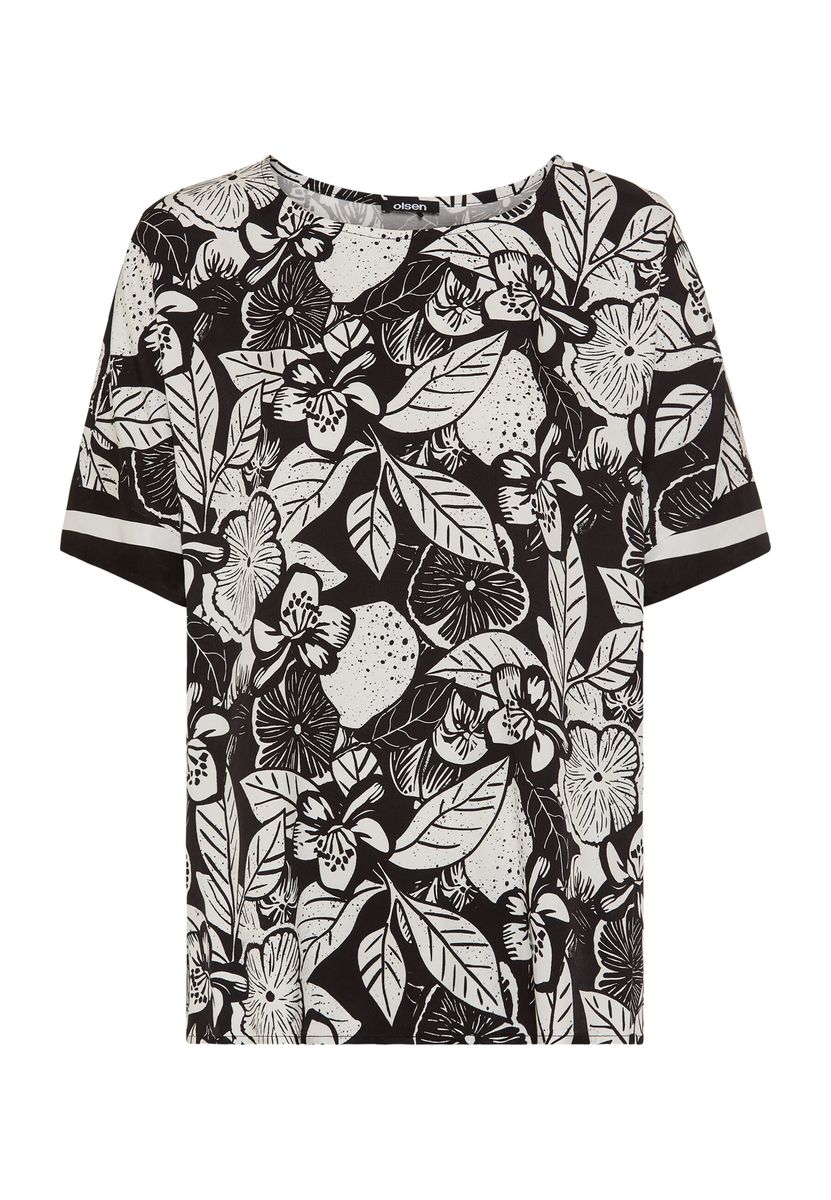 T-Shirt mit Blumenmuster und Rundhalsausschnitt