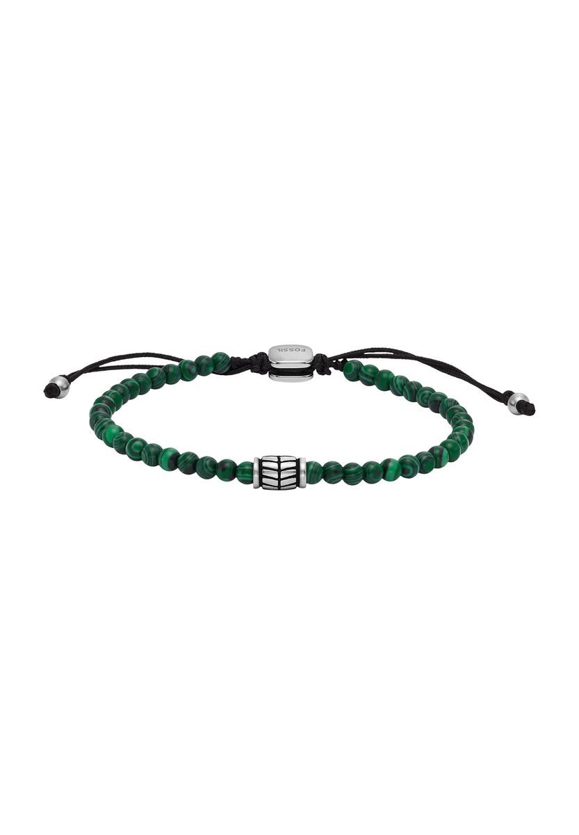 Malachit-Perlenarmband mit Stahldetail