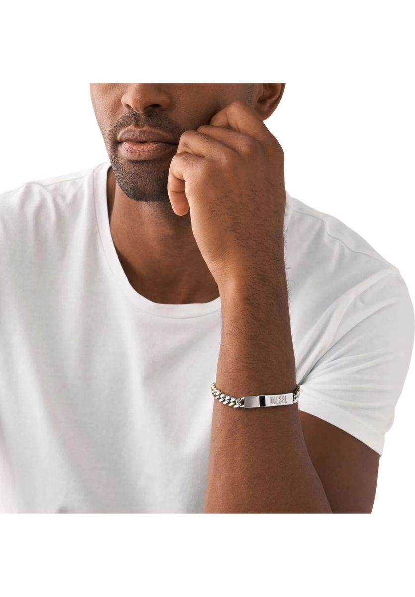 Zweifarbige Armbandkette aus Edelstahl