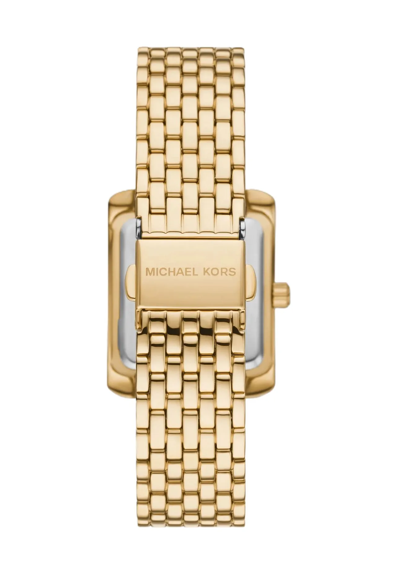 Elegante goldfarbene Uhr mit Kristallakzenten