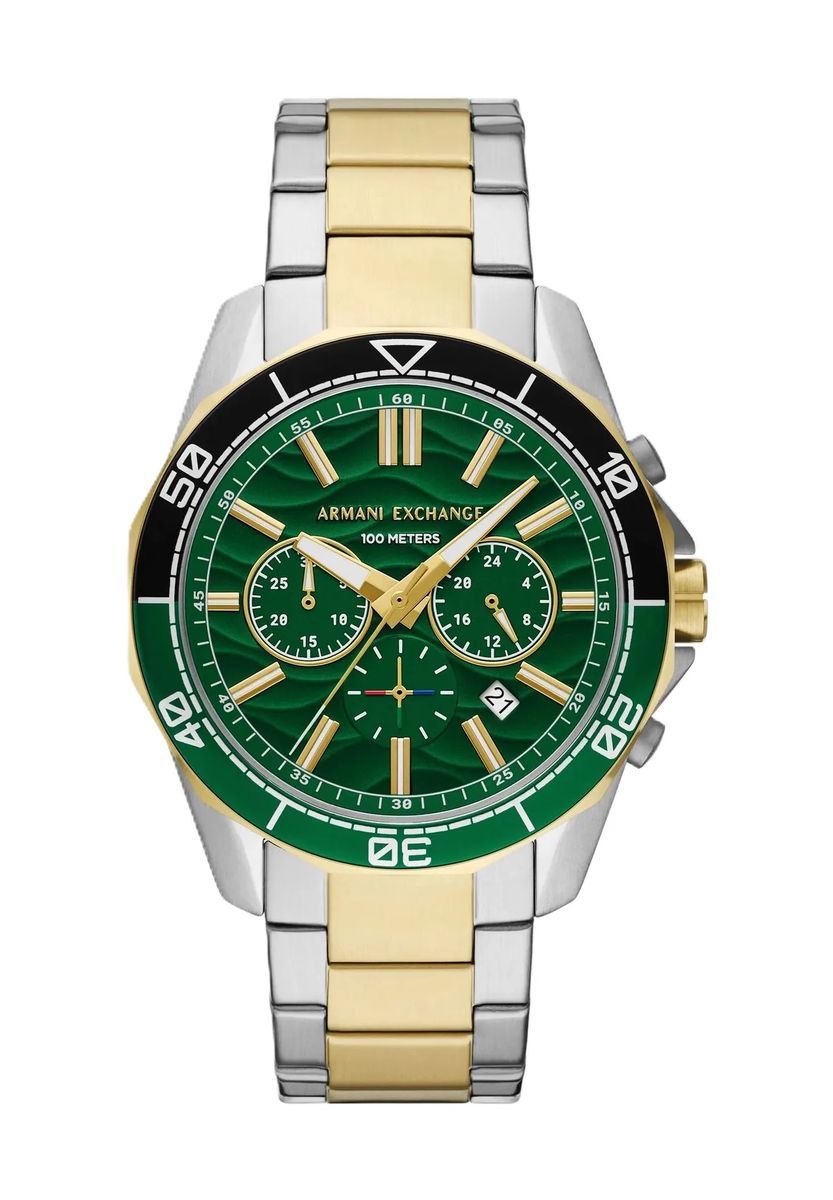 Zweifarbige Edelstahl-Chronographenuhr