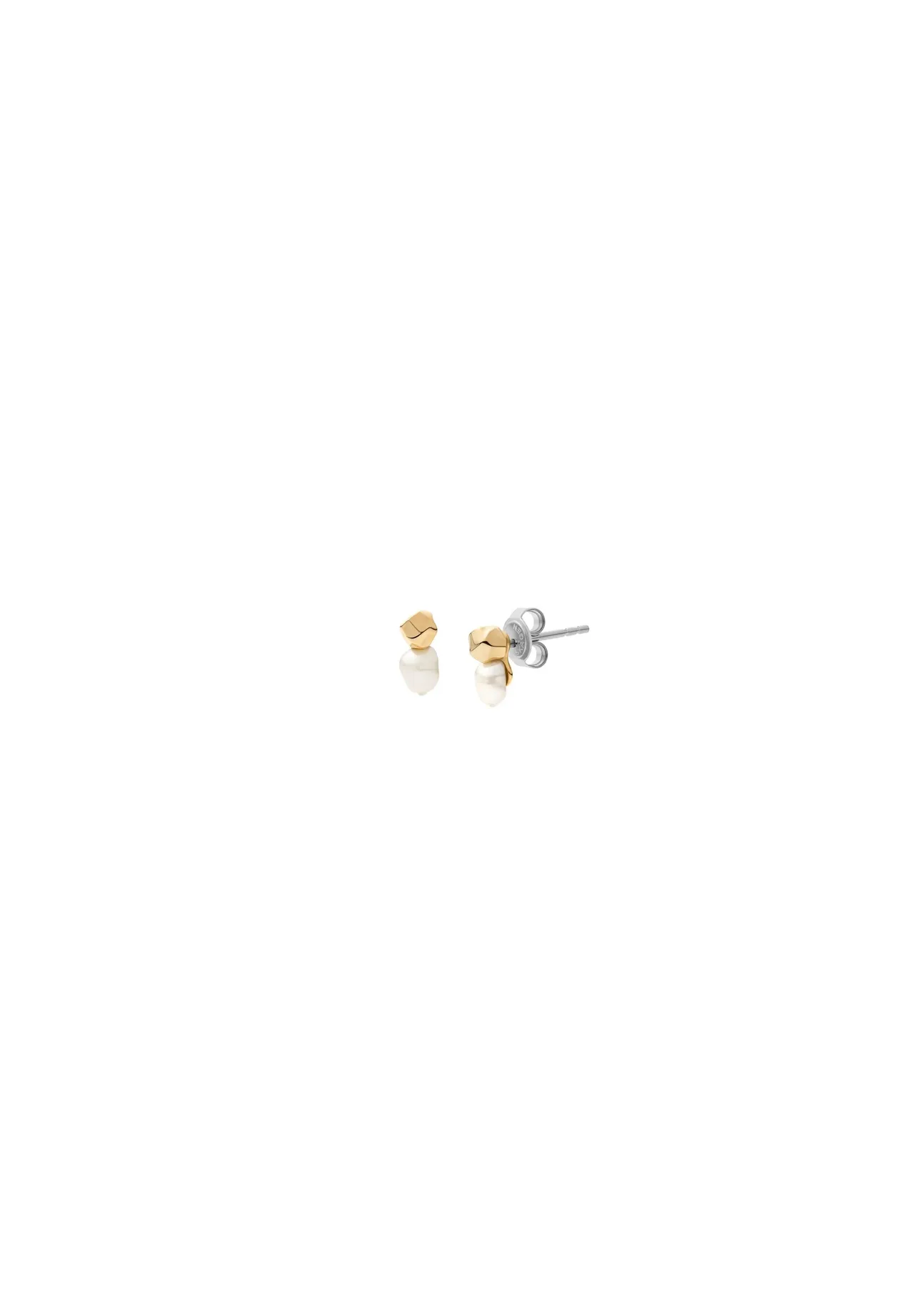 Skagen Damen-Ohrstecker Agnethe Pearl aus goldfarbenem Edelstahl, SKJ1881710, Gold, 99