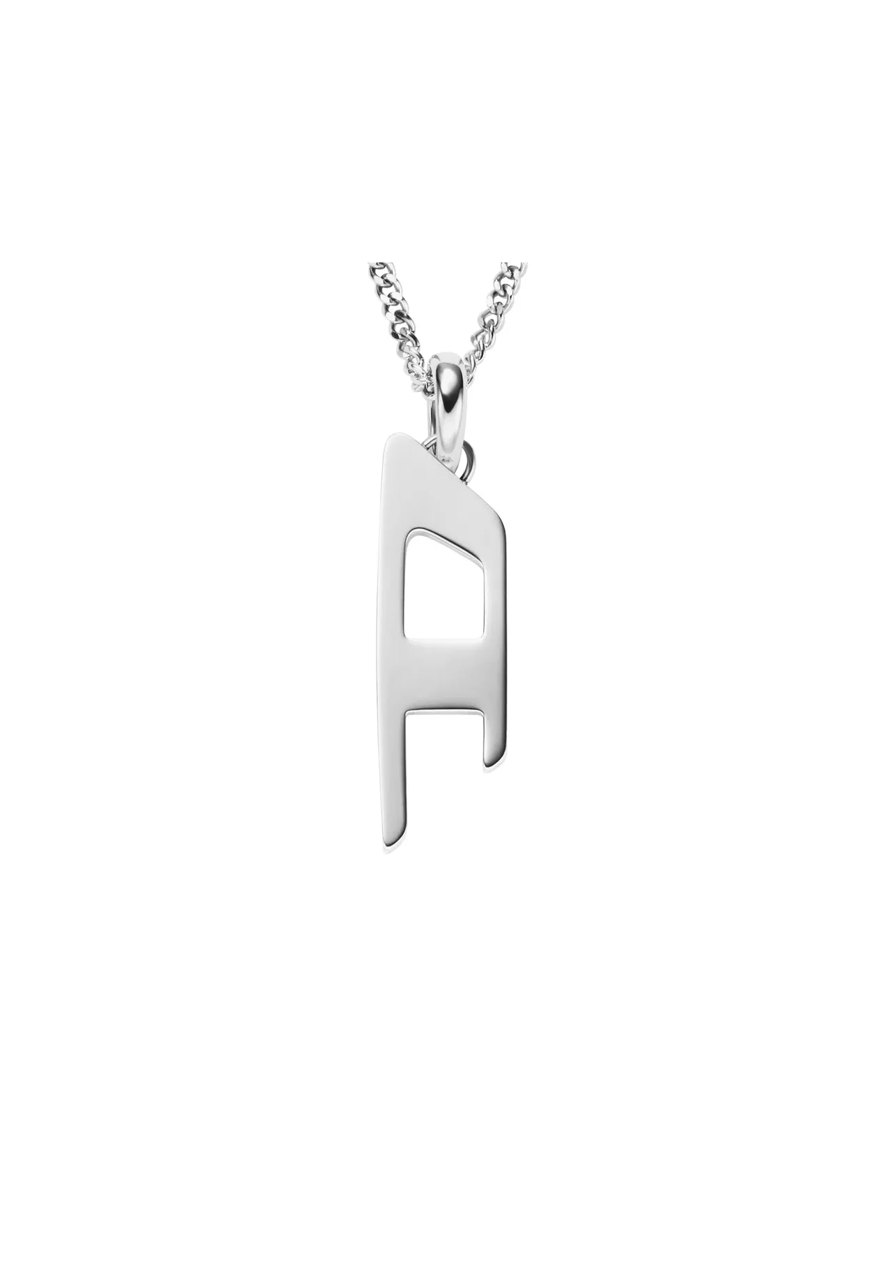 DIESEL® Diesel Herren-Halskette mit D-Logo-Anhänger aus Edelstahl, DX1625040, Silber, 45