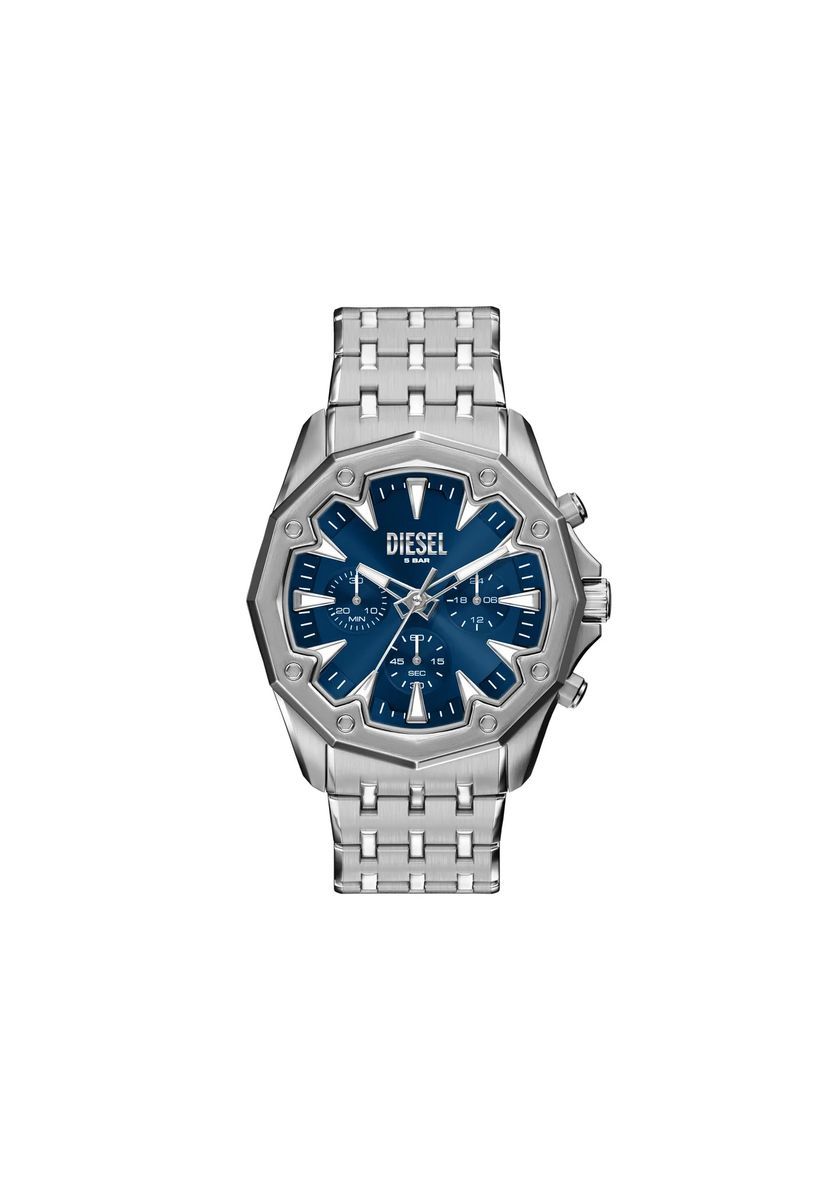 Silberfarbene Chronograph Edelstahl Uhr