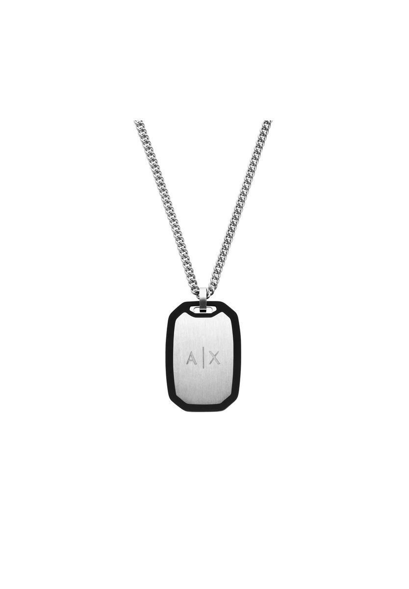 Herren Halskette mit silbernem Dog Tag