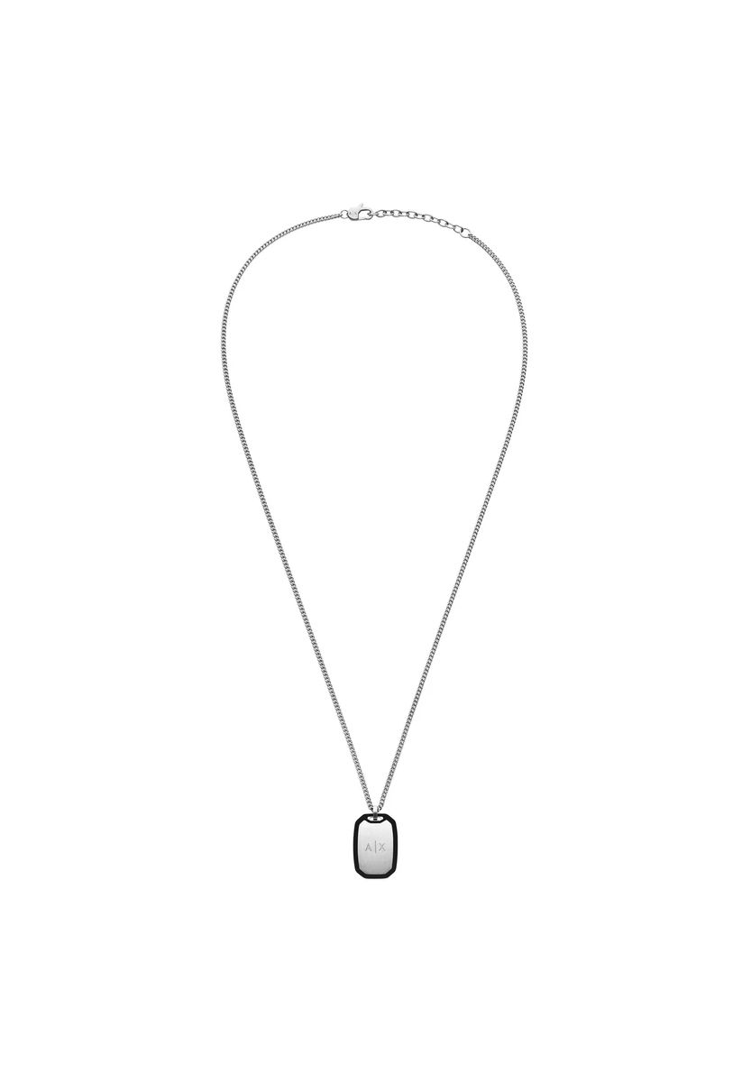 Herren Halskette mit silbernem Dog Tag