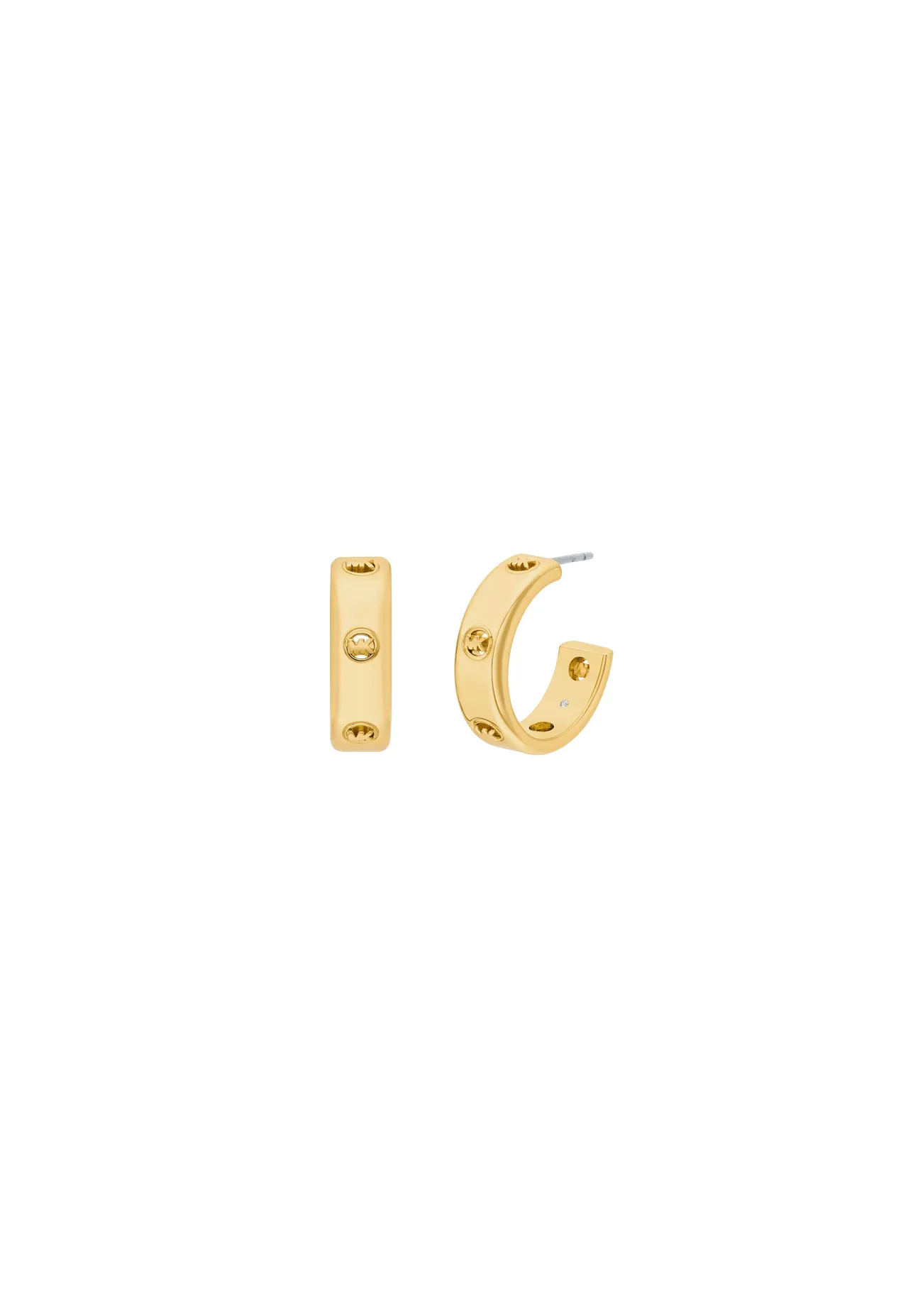 Goldfarbene Creolen mit Logo-Detail